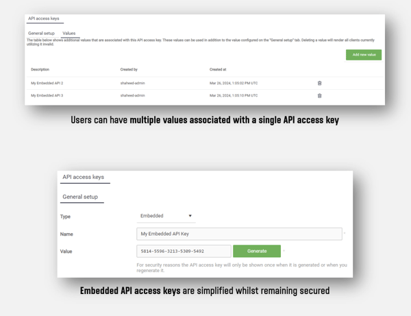 Enhancements to API access keys in SAFEQ Cloud 3.43