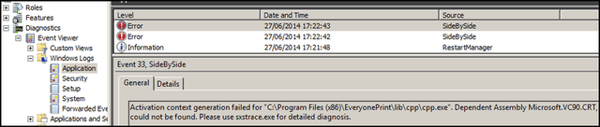 Event Viewer Error Logs Showing Activation Context Generation Failure