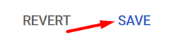 Revert and Save Options Highlighted in a Web Interface